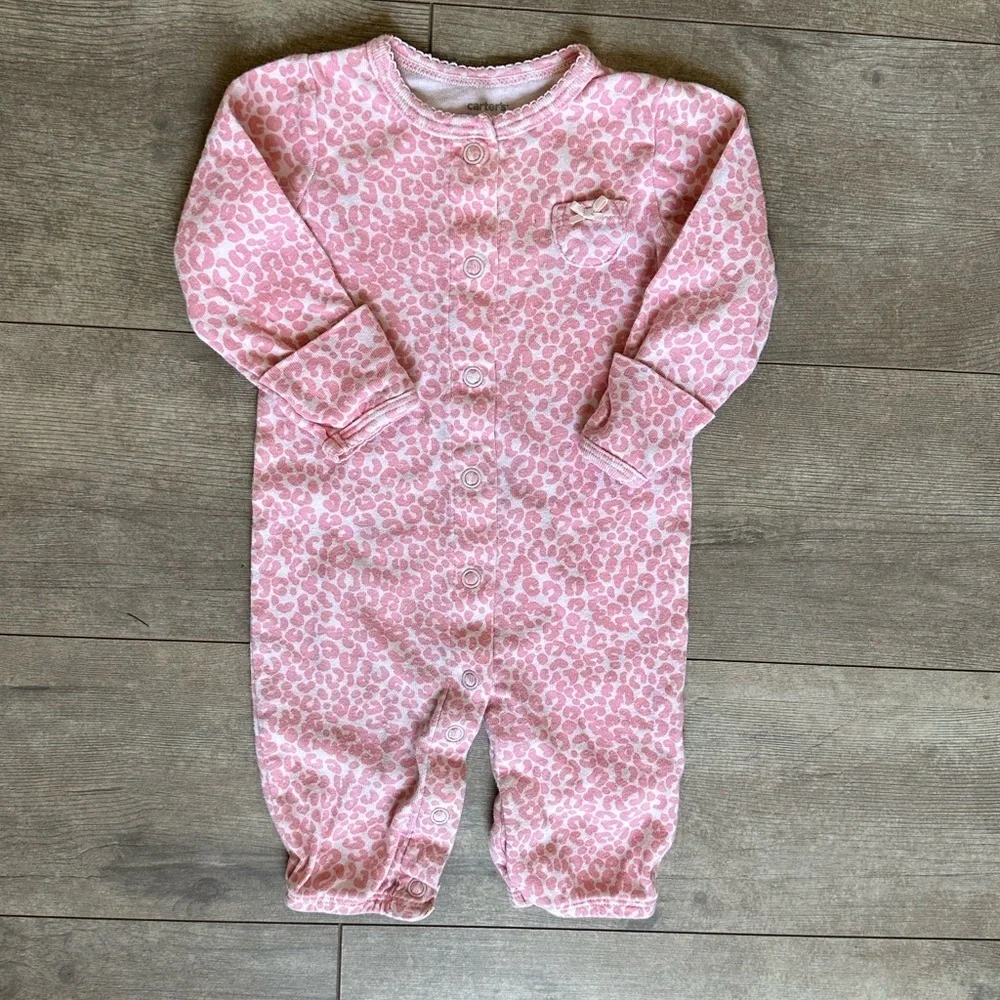 Carter’s animal print outfit baby girl Snap Down Footless One Piece 3 m baby
